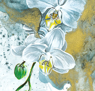 orchids ink painting